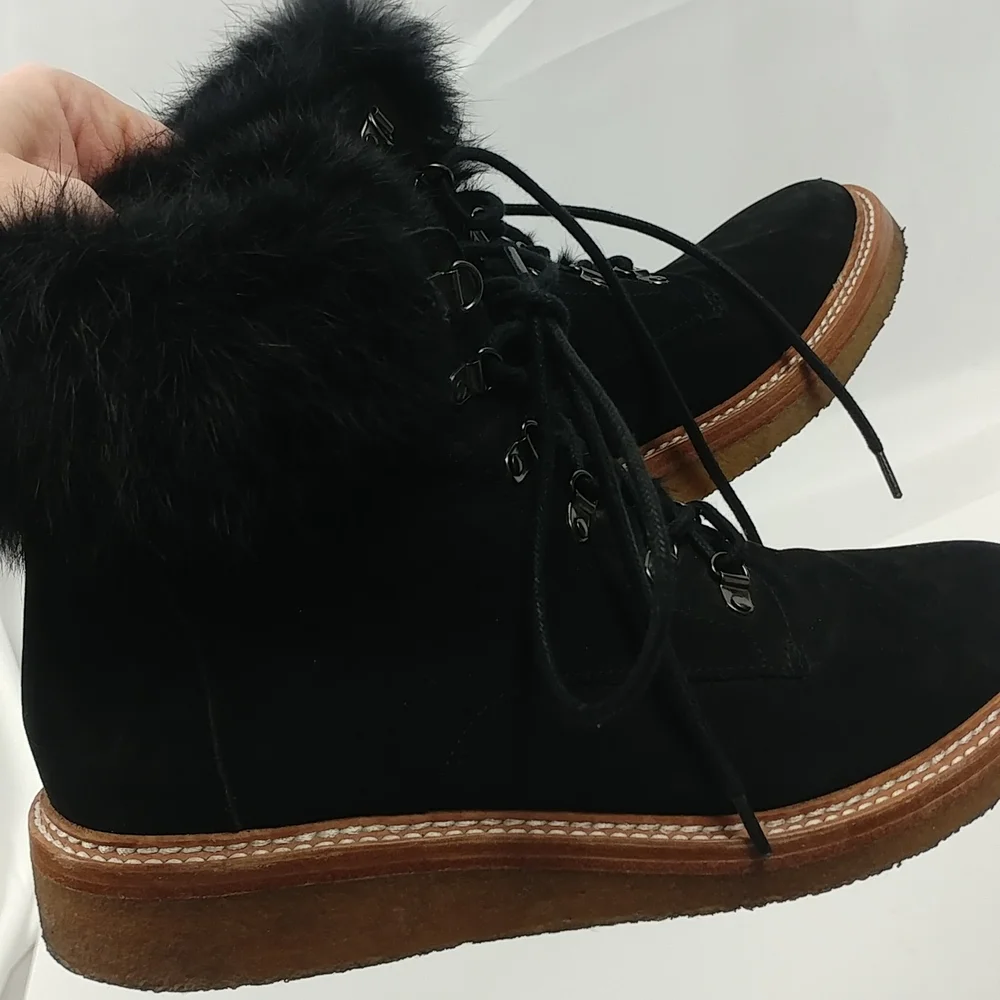 Botkier Black Suede Fur Winter Boots - Picture 8 of 9